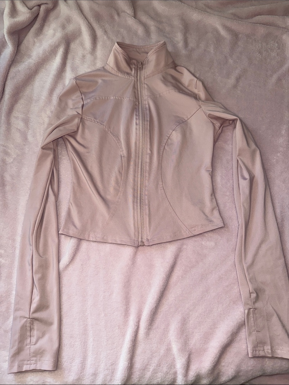 🤍 Women's Light Pink Zip-Front Jacket